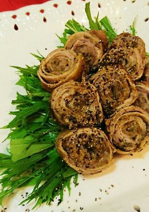 豚肉くるくる♪ふき味噌(ばんけ味噌)巻き-レシピのメイン写真