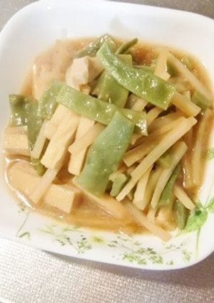 モロッコいんげんと大根の皮の時短煮物-レシピのメイン写真