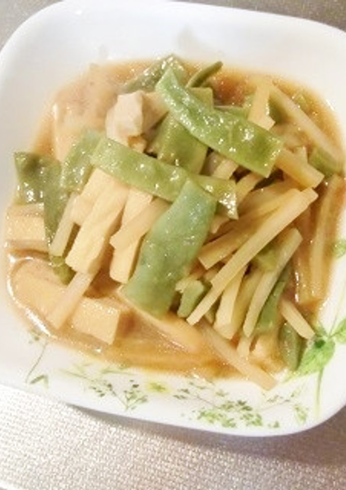 モロッコいんげんと大根の皮の時短煮物-レシピのメイン写真