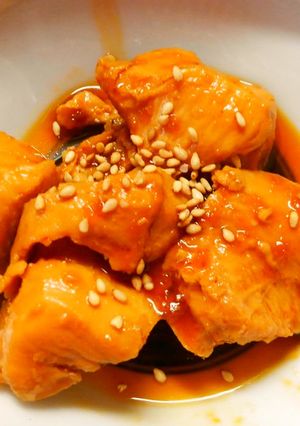 ノンオイルでヘルシー！鶏むね肉の照り焼き-レシピのメイン写真