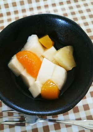 梅の花 の杏仁豆腐♪ もちもち嶺岡豆腐-レシピのメイン写真