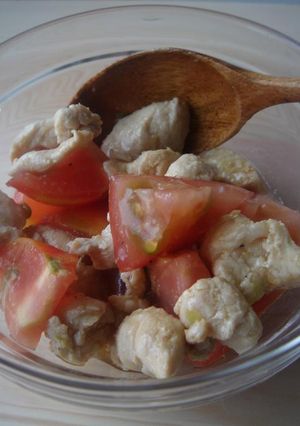 ご飯やお酒にも合う中華風鶏とトマトサラダ-レシピのメイン写真