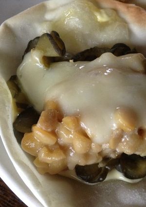 きゅうりの佃煮と納豆のパリパリピザ-レシピのメイン写真
