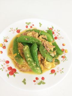 スナップエンドウとツナの卵とじ-レシピのメイン写真