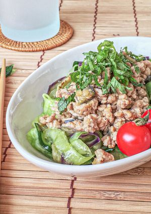 糖質オフ*胡瓜と茄子でジャージャー麺風♪-レシピのメイン写真