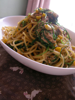 ツナとおかひじきの和風パスタ-レシピのメイン写真