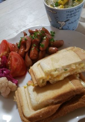 四枚切りでホットサンド♪満足ランチ♬-レシピのメイン写真