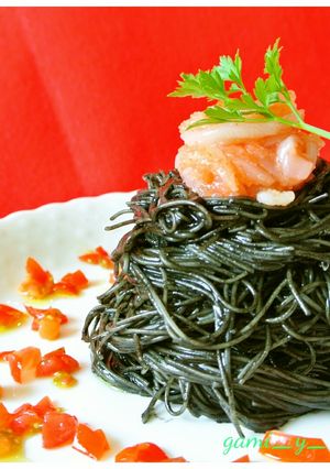 いか明太de冷製イカスミパスタ♪-レシピのメイン写真
