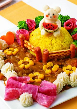 お花いっぱいくまさんカレー-レシピのメイン写真
