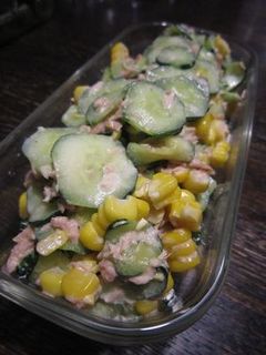 キュウリとコーンのツナサラダ♪-レシピのメイン写真
