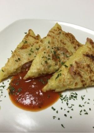 コーンスープの残りカスでピザ風-レシピのメイン写真