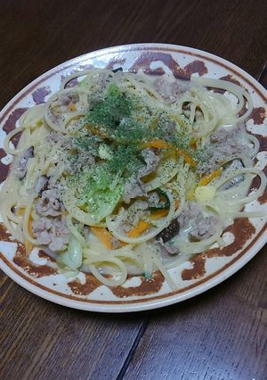 ズボラ 牛肉と椎茸の生クリームパスタ-レシピのメイン写真