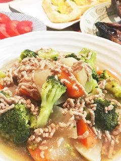 夏は冷やして!根菜の煮物のそぼろあんかけ-レシピのメイン写真