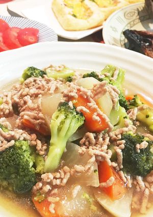 夏は冷やして！根菜の煮物のそぼろあんかけ-レシピのメイン写真
