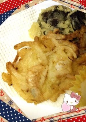 玉ねぎと白エビのかき揚げ〜(o˘◡˘o)-レシピのメイン写真