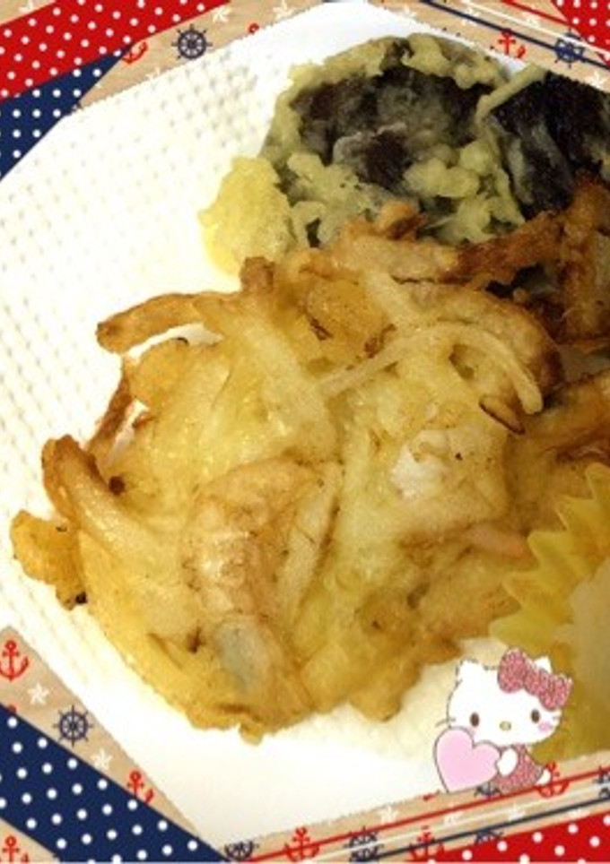 玉ねぎと白エビのかき揚げ〜(o˘◡˘o)-レシピのメイン写真