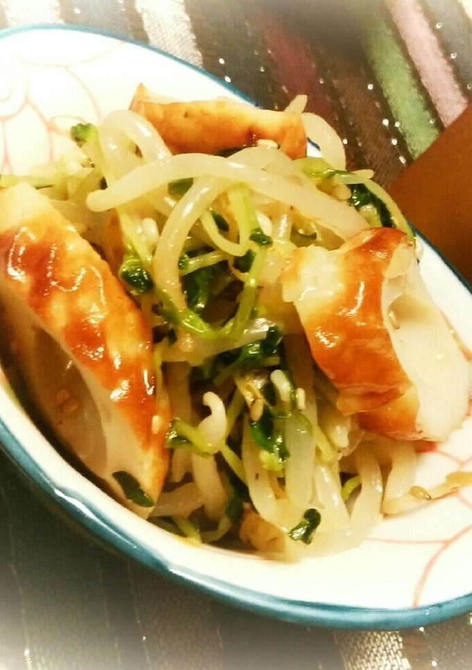 豆苗　もやし　竹輪の簡単和え物-レシピのメイン写真