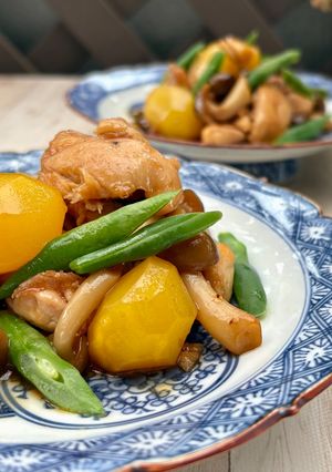 和栗：練馬江戸栗レシピ『栗と鶏肉の甘辛煮』-レシピのメイン写真