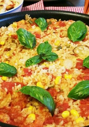 フライパンで簡単!イタリアンなパエリア♪-レシピのメイン写真