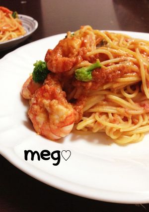 海老とトマトのクリームパスタ-レシピのメイン写真