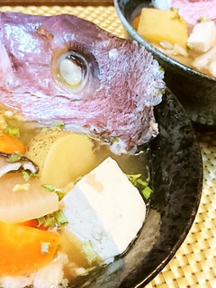 だしが絶品★豪快【鯛のアラ汁醤油仕立】♪-レシピのメイン写真