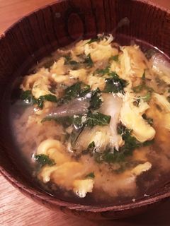 試してみて!みょうがと大葉の卵とじ味噌汁-レシピのメイン写真
