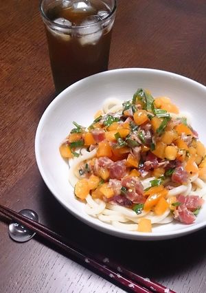 かつおのたたきとトマトの冷やしうどん-レシピのメイン写真