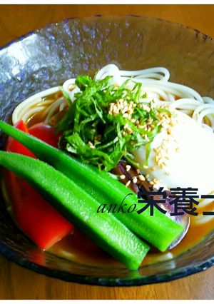 ★簡単絶品♪冷製夏野菜カレー温玉のせ冷麺-レシピのメイン写真