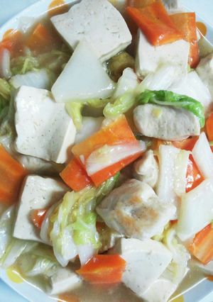 鶏肉と豆腐の八宝菜風-レシピのメイン写真