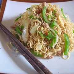 A picture of 豚玉ピーマンのだし醤油ナンプラー焼きそば.