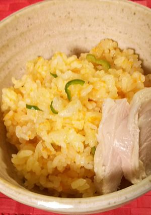 鶏ハムのゆで汁で☆すりおろし人参ごはん-レシピのメイン写真