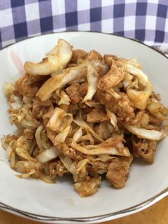 カンタン!キャベツと油揚げのみそ炒め♡-レシピのメイン写真