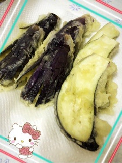 茄子の天ぷら〜(o˘◡˘o)♡-レシピのメイン写真