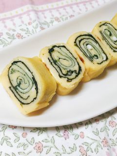 可愛くて美味しい♡大葉と海苔入り卵焼き♡-レシピのメイン写真