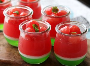 WECKで　しましま風　夏のスイカゼリー-レシピのメイン写真