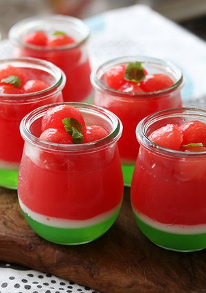 WECKで　しましま風　夏のスイカゼリー-レシピのメイン写真