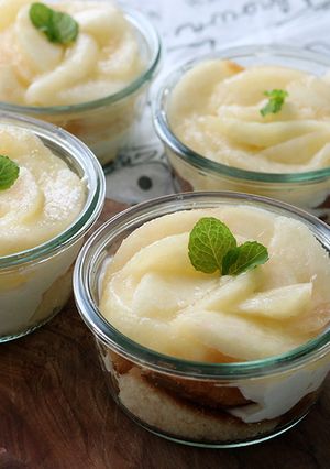 ヨーグルトクリームで　桃のトライフル-レシピのメイン写真