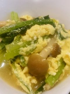 小松菜としめじの卵とじ-レシピのメイン写真