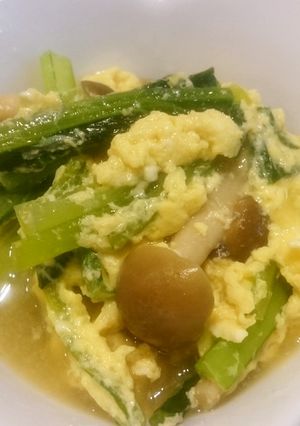 小松菜としめじの卵とじ-レシピのメイン写真