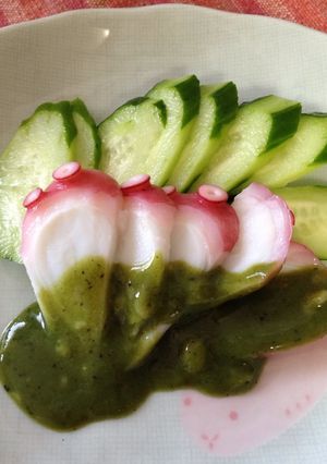 たこと胡瓜の緑茶酢みそかけ-レシピのメイン写真