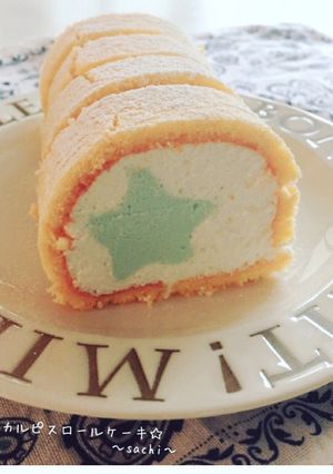 カルピスロールケーキ☆七夕ムース-レシピのメイン写真