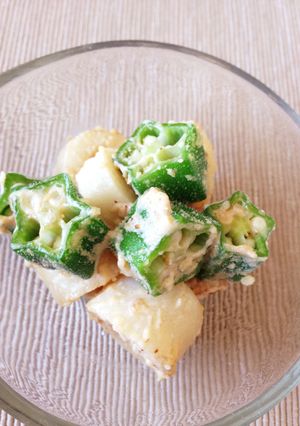 簡単！！オクラのチーズ醤油和え-レシピのメイン写真