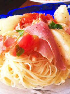 ✨ひと手間かけた桃と生ハムの冷製パスタ✨-レシピのメイン写真