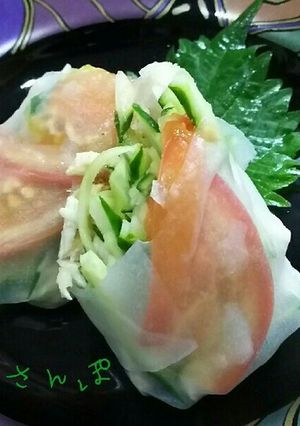棒々鶏な生春巻と枝豆ご飯-レシピのメイン写真
