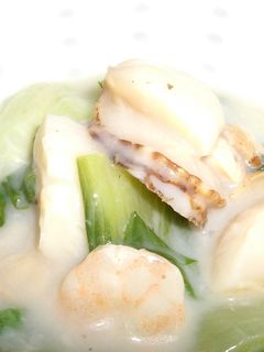 帆立とチンゲン菜のクリーム煮♪-レシピのメイン写真