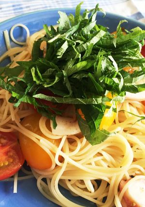 大葉とトマトとタコの冷製パスタ-レシピのメイン写真