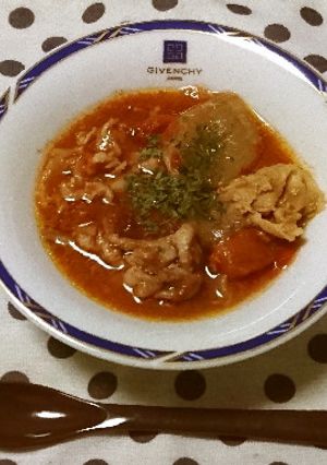 夏にサッパリ　豚肉のトマト煮込み-レシピのメイン写真
