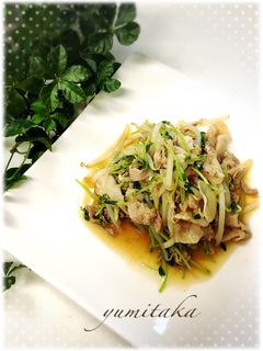 豆苗と豚バラのピリ辛スタミナ炒め-レシピのメイン写真