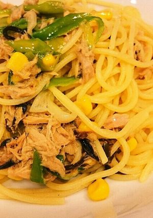 ツナとネギと塩昆布のスパゲティ-レシピのメイン写真
