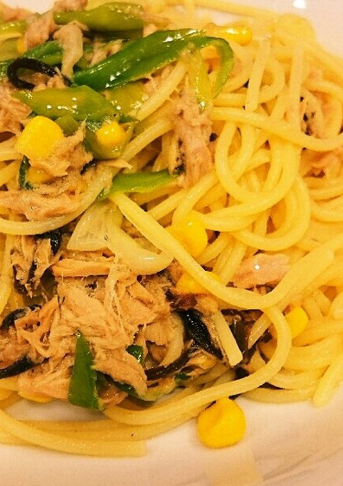 ツナとネギと塩昆布のスパゲティ-レシピのメイン写真